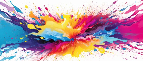 Vibrant abstract shockwave with splatter paint effect, suitable for art school flyers or creative workshop promotions,