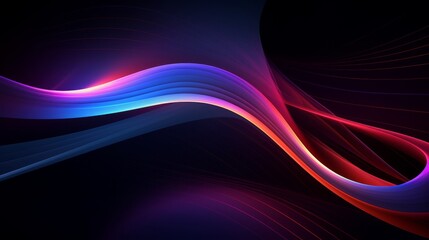 Abstract digital wallpaper featuring swirling neon lines and geometric shapes on a dark background, ideal for technology themes,