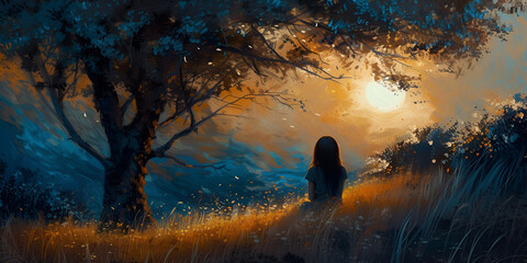 Solitude Amidst Nature's Canvas" / "Twilight Serenity in the Wild
