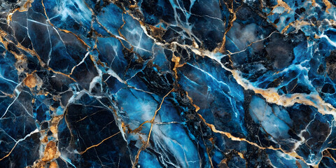 Abstract black and blue marble textured background