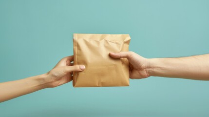 Handing Over a Paper Package