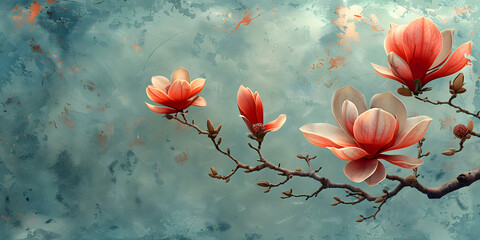 Majestic Magnolia Bloom Watercolor Illustration - Creative Botanical Art
