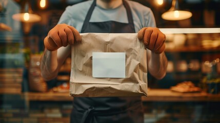 A Man Holds a Takeaway Order.