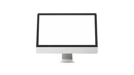 A computer monitor with a black screen and a white background