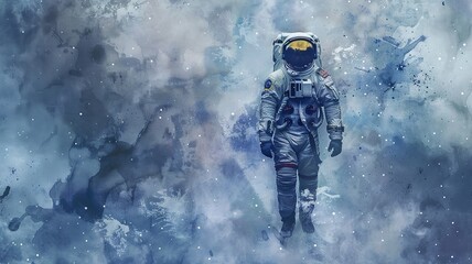 Obraz premium a wonderful image among distant stars, AI generated watercolor image