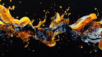 A stunning UHD photo featuring a collection of abstract art shapes against a rich black background. 