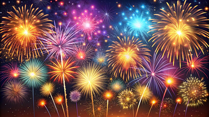 Obraz premium fireworks salute background