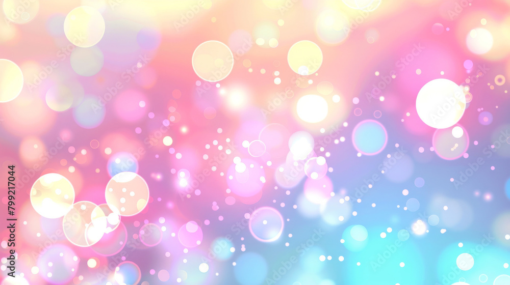 Poster abstract colorful background with soft bokeh lights in pastel hues