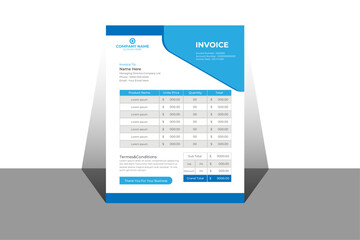 Minimal Corporate Business Invoice design template vector illustration bill form price invoice. Creative invoice template vector. business stationery design payment agreement design template