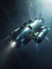 deep sea exploration submersible exploring mysterious ocean depths.