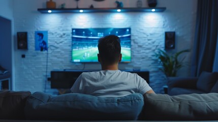 Football Fan Relaxing at Home Generative AI