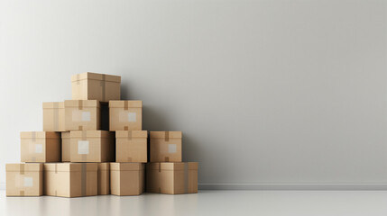  Cardboard boxes isolated in white background