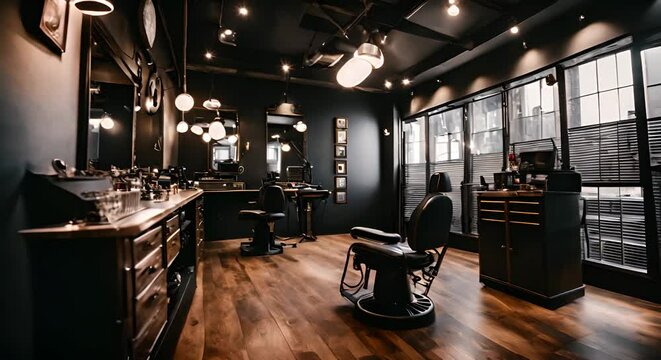 Interior of a tattoo studio.
