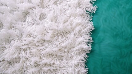 Fluffy Carpet on Green Background Generative AI