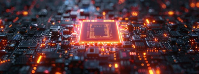 Quantum Computing Breakthrough Concept with Glowing Quantum Chip in Futuristic Server Room