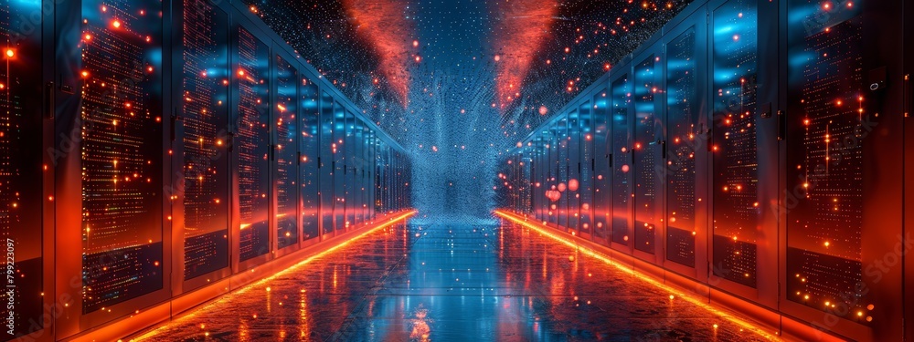 Poster quantum computing in weather prediction - quantum computer processing climate data, visualizing weat