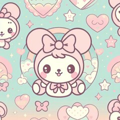 pattern with pink baby