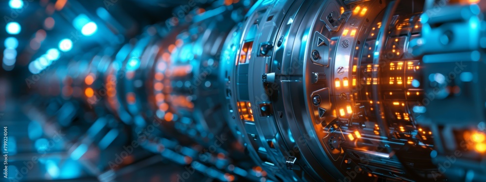 Poster quantum encryption methods securing a digital bank - unbreakable light barriers guarding digital ass