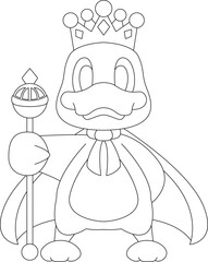 Duck King Crown Animal Vector Graphic Art Illustration