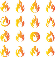 Fire logo collection set