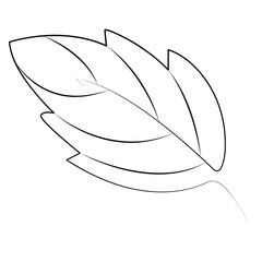 Leaf Continuous single one line drawing illustration art vector design

