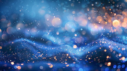 Glowing Seafoam Optical Bokeh Lights, Glitter and Sparkle Dust on Abstract Background, Ultra HD Imagery