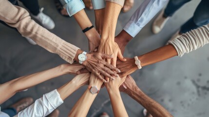 Obraz premium Hands Stack in Team Unity