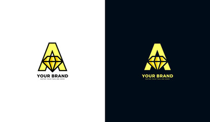 Letter a diamond logo. Diamond icon, letter A. Vector illustrator design
