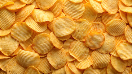 crispy potato chips snack texture background