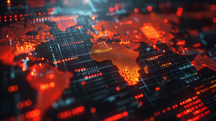 Obraz premium Closeup on a high tech digital ledger displaying real time global transaction data symbolizing 
