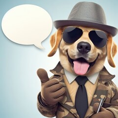 Cool dog and speech bubble