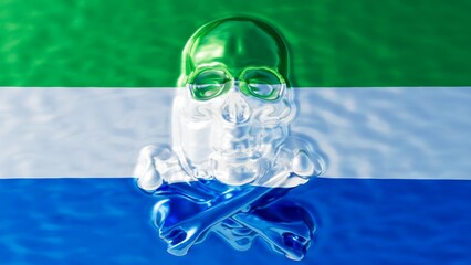Crystal Skull Reflection on the Flag of Sierra Leone