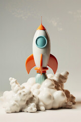 3d Rocket launching, startup concept