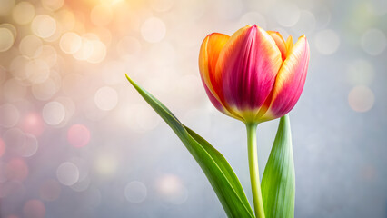 Naklejka premium beautiful tulip on a light background