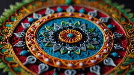 Mexican traditional round flower ornament




