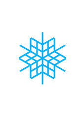 light blue six-pointed snow crystal with a central star, abstract vector graphic as a symbol