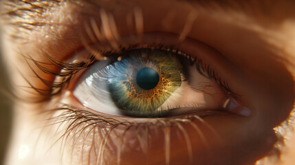 Naklejka premium Frontal Shot Extreme Close Up Human Eye AI generation