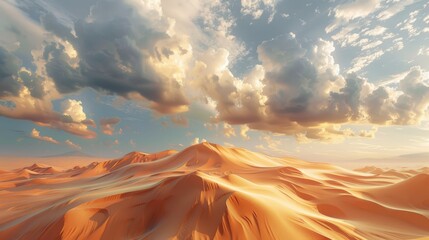 Mysterious Desert Landscape with Undulating Dunes Generative AI