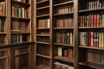 High-Quality Walnut Wood Bespoke Bookshelves: Luxurious Oak Blend
