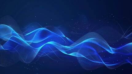Background of abstract lines that form waves on a dark blue background.