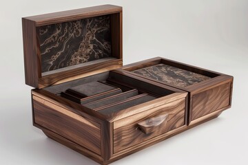 Natural Beauty of Walnut Wood: Handcrafted Custom Jewelry Boxes Highlighting Fine Grain