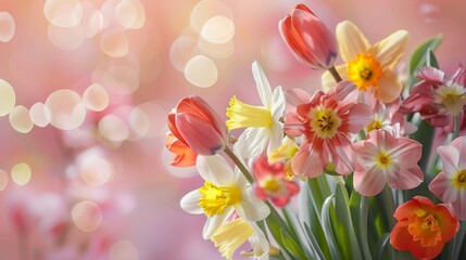 Colorful flowers in a vase