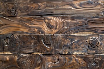 Integrating Nature with Creative Textured Walnut Wood Panels in Table Variations