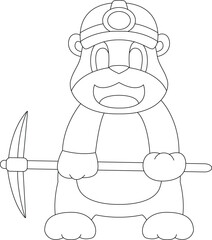 Mole Miner Pickaxe Mining Animal Vector Graphic Art Illustration