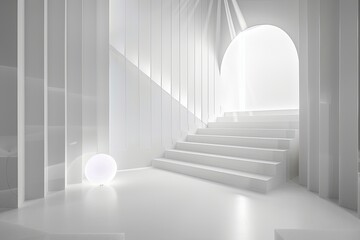 Monochromatic Light: Minimalistic Luxury Room Design in Bright White Space