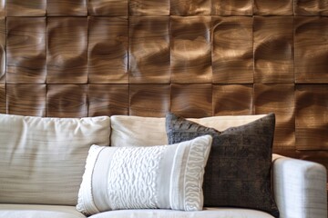 Textured Walnut Wood Panels: Nature Integrated Table Elegance