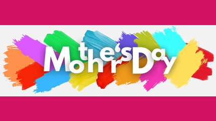 Mother's Day postcard. Happy Mother's Day vector greeting cards on a color background.  Continuous one-line drawing. The two hold her baby—abstract mother with a child in continuous one-line drawing.