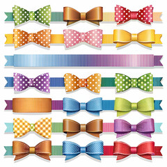 Obraz premium Set of Colorful Vintage Ribbons, Banners, badges, Labels - Design Elements on retro background
