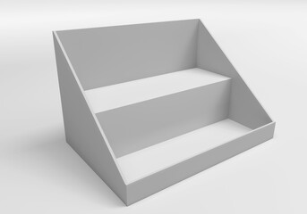 Empty Product Display Tray, POP, Counter Or Countertop Display, 3D Rendered