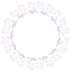 sweet ornamental decorative flower in round frame on transparency background